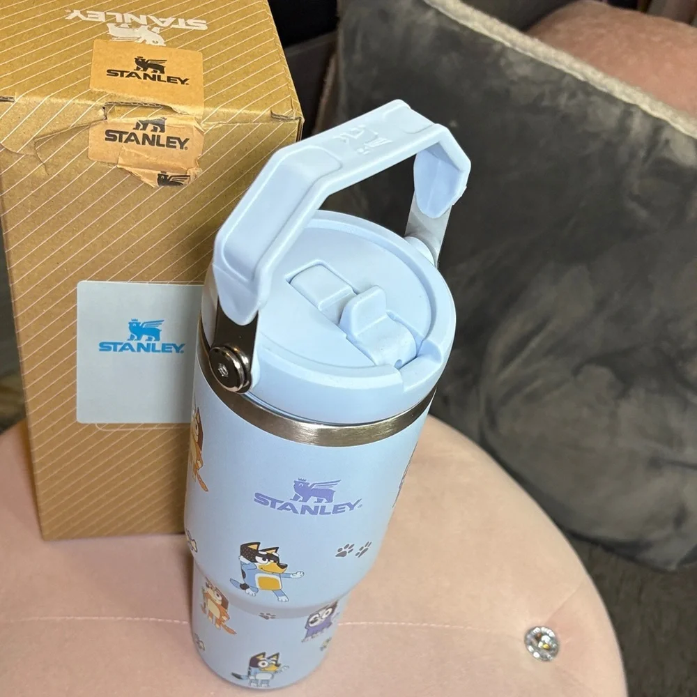 Stanley Light Blue Tumbler with Fun Characters - Picture 2 of 5